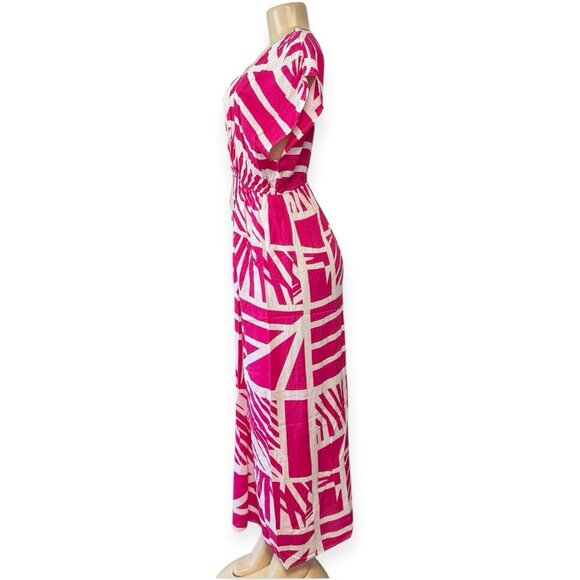 Elan Resortwear Maxi Dress Swim Slit Cover Up Pink Beach Boho Pool S - Picture 5 of 14